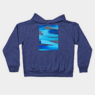Blue and Silver Paint Strokes Kids Hoodie